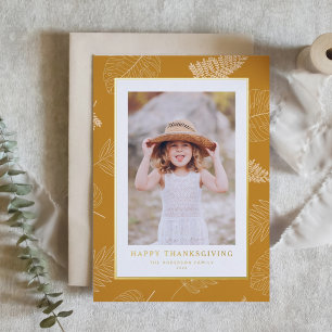 Carte Postale De Vacances En Aluminium Bon thanksgiving Motif minimaliste Feuille