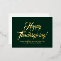 Bon thanksgiving vert script personnalisé élégant