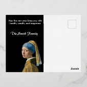 Carte Postale De Vacances En Aluminium Bonne année avec Johannes Vermeer Patchwork (Verso)