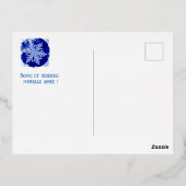 Carte Postale De Vacances En Aluminium Bonne Annee - snowflake - 2026  blue silver (Verso)