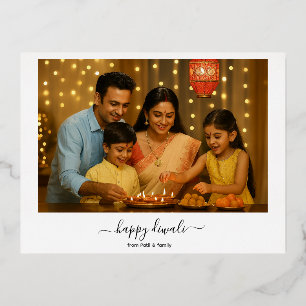 Carte Postale De Vacances En Aluminium Bonne fête de la famille Diwali