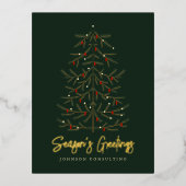 Carte Postale De Vacances En Aluminium Bonnes Fêtes Moderne Simple Arbre de Noël (Recto)