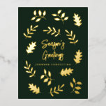 Carte Postale De Vacances En Aluminium Bonnes Fêtes Moderne Simple Foliage Botanique<br><div class="desc">Votre logo d'entreprise peut être ajouté à l'arrière. Modifiez le message de vacances,  le nom commercial ou le nom de l'entreprise. Disponible ici : http://www.zazzle.com/selectpartysupplies</div>