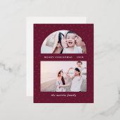 Carte Postale De Vacances En Aluminium Boule à Neige Noël Photo Violet (Recto/Verso)