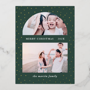 Carte Postale De Vacances En Aluminium Boule de Noël Photo Noël Vert