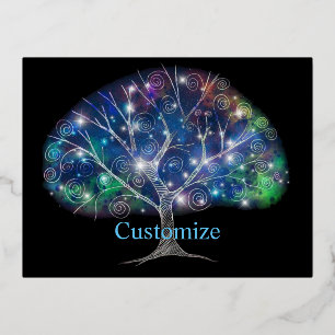 Carte Postale De Vacances En Aluminium Branche tourbillonnante Arbre Thunder_Cove