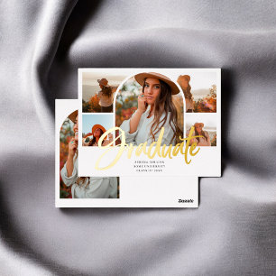 Carte Postale De Vacances En Aluminium Brush Calligraphy 6 Arch Photo Graduation