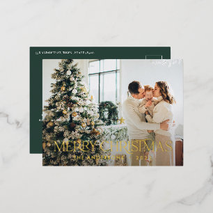 Carte Postale De Vacances En Aluminium budget de Noël botanique vert élégant floral