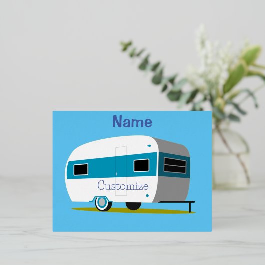 Carte Postale De Vacances En Aluminium Caravan Camper RV Thunder_Cove (Debout devant)