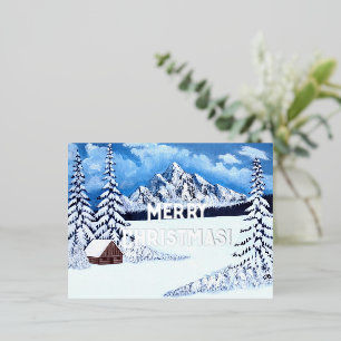 Carte Postale De Vacances En Aluminium Carte de Noël argentée à motif de foil Hiver Merve