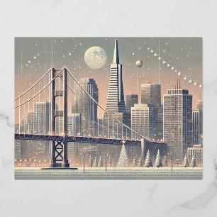 Carte Postale De Vacances En Aluminium Carte de Noël San Francisco   Pont Golden Gate