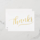 Carte Postale De Vacances En Aluminium Carte de remerciement de script à main simple (Recto/Verso)