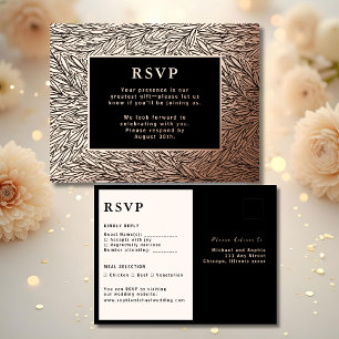 Carte Postale De Vacances En Aluminium Carte de réponse Mariage RSVP Rose moderne Gold Lu