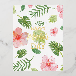 Carte Postale De Vacances En Aluminium Carte de vœux en aluminium Bonne fête des mères Fl