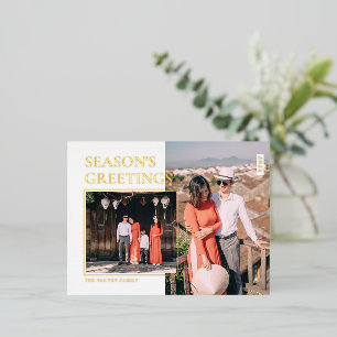 Carte Postale De Vacances En Aluminium Carte de vœux personnalisée avec photo à feuille d