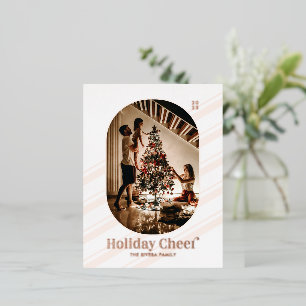 Carte Postale De Vacances En Aluminium Carte de vœux photo Noël Rose gold en feuille d'al