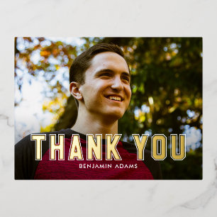 Carte Postale De Vacances En Aluminium Carte Postale classique en Merci FOIL Grad Collegi