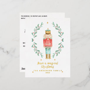 Carte Postale De Vacances En Aluminium casse-noisette aquarelle botanique mignon