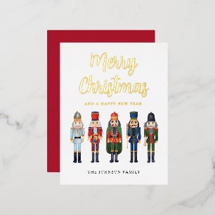Carte Postale De Vacances En Aluminium Casse-Noisette Mignon Joyeux Noël Or