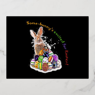 Carte Postale De Vacances En Aluminium Certains-lapins sont excités pour Pâques !