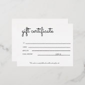 Carte Postale De Vacances En Aluminium certificat cadeau (Recto/Verso)