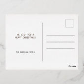 Carte Postale De Vacances En Aluminium Chouette De Noël Avec Branches Et Boules (Verso)