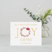Carte Postale De Vacances En Aluminium Christmas JOY Wreath Business (Debout devant)