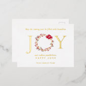 Carte Postale De Vacances En Aluminium Christmas JOY Wreath Business (Recto/Verso)