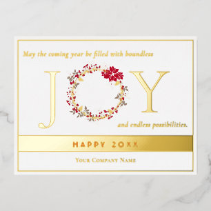 Carte Postale De Vacances En Aluminium Christmas JOY Wreath Business