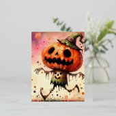 Carte Postale De Vacances En Aluminium Citrouille hanté (Debout devant)