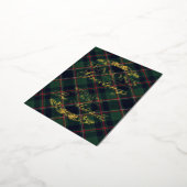 Carte Postale De Vacances En Aluminium Classic Dark Blue Red Green Plaid Pattern Gold (Rotation)