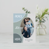 Carte Postale De Vacances En Aluminium Classique Joyeuses Fêtes moderne Silver Gold (Debout devant)