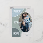 Carte Postale De Vacances En Aluminium Classique Joyeuses Fêtes moderne Silver Gold (Recto/Verso)