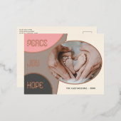 Carte Postale De Vacances En Aluminium Classique moderne Joyeuses Fêtes Rose or (Recto/Verso)