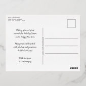 Carte Postale De Vacances En Aluminium Classique Vert Holly Rouge Berries Or (Verso)