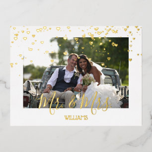Carte Postale De Vacances En Aluminium Coeurs d'or mignons, Carte de remerciements simple
