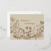 Carte Postale De Vacances En Aluminium Collage de fleurs anciennes (Recto/Verso)