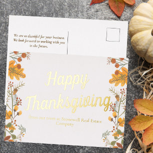 Carte Postale De Vacances En Aluminium Commerce Personnalisé Thanksgiving Chic Fall Leave