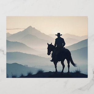Carte Postale De Vacances En Aluminium Country Cowboy Adventure Outdoors Nature Escape