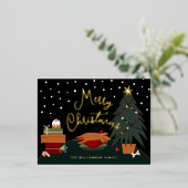 Carte Postale De Vacances En Aluminium Coupe de Noël mignonne (Debout devant)