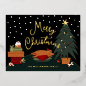 Carte Postale De Vacances En Aluminium Coupe de Noël mignonne (Recto)