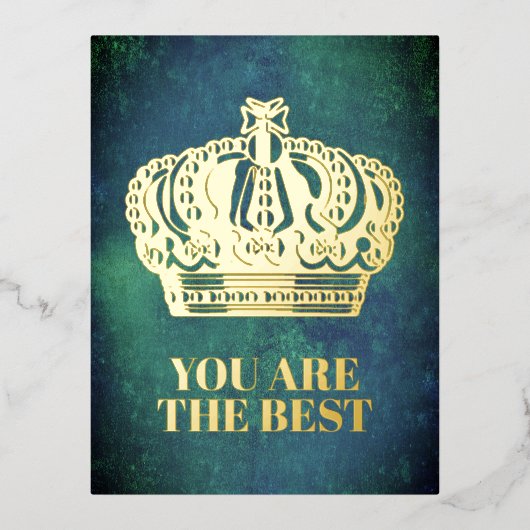 Carte Postale De Vacances En Aluminium Couronne de la Croix Royale - Bleu Or (Recto)