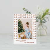 Carte Postale De Vacances En Aluminium Custom Fun Classic FA LA Text Rose Gold (Debout devant)