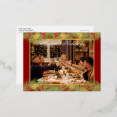 Carte Postale De Vacances En Aluminium Custom Modern Classic Chic Happest Real Gold (Recto/Verso)