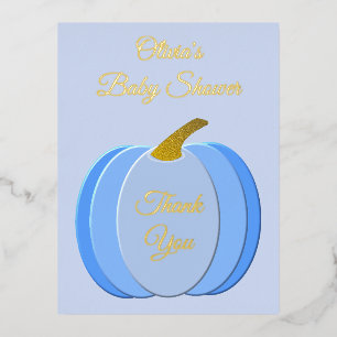 Carte Postale De Vacances En Aluminium Cute Blue Baby Boy Baby shower Citrouille Personna