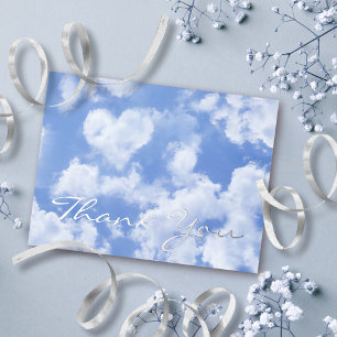 Carte Postale De Vacances En Aluminium Cute Coeur en forme Cloud bleu ciel Mariage Merci