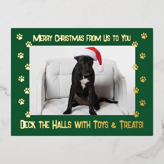 Carte Postale De Vacances En Aluminium Deck Halls With Toys & Traits Chien 2 Photo (Recto)