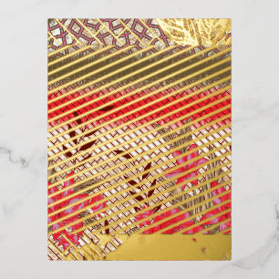 Carte Postale De Vacances En Aluminium Design de tissu complexe avec motifs floraux