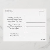 Carte Postale De Vacances En Aluminium Design Joyeuses Fêtes élégant personnalisé Or (Verso)