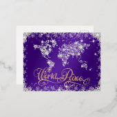Carte Postale De Vacances En Aluminium Diamants de Paix Mondiale Violets (Recto/Verso)